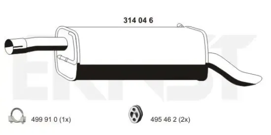 Endschalldämpfer hinten ERNST 314046 Bild Endschalldämpfer hinten ERNST 314046