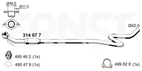 Mittelschalldämpfer ERNST 314077