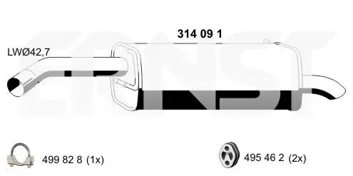 Endschalldämpfer ERNST 314091 Bild Endschalldämpfer ERNST 314091