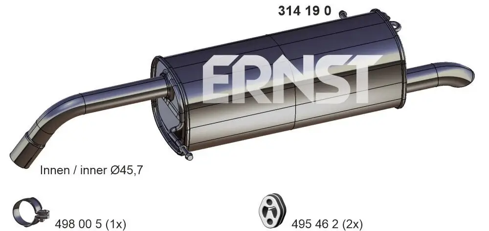 Endschalldämpfer ERNST 314190