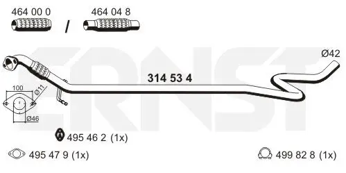 Abgasrohr mitte ERNST 314534 Bild Abgasrohr mitte ERNST 314534