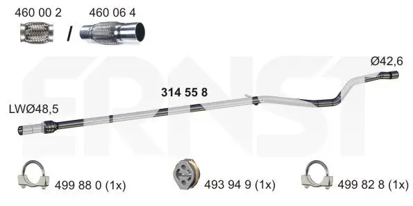 Abgasrohr ERNST 314558