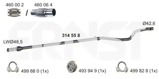 Abgasrohr ERNST 314558 Bild Abgasrohr ERNST 314558