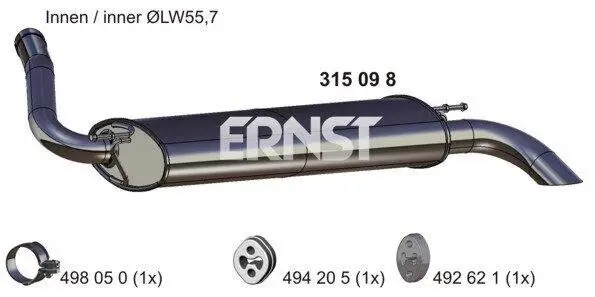 Endschalldämpfer ERNST 315098
