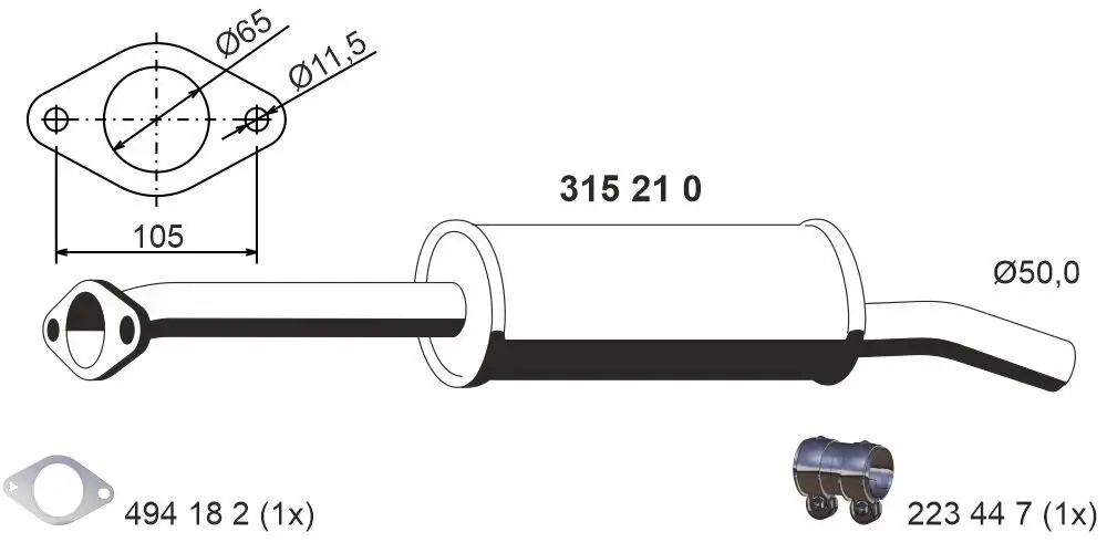 Vorschalldämpfer ERNST 315210