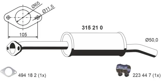 Vorschalldämpfer ERNST 315210 Bild Vorschalldämpfer ERNST 315210