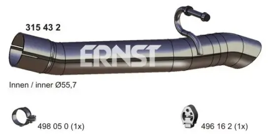 Abgasrohr hinten ERNST 315432 Bild Abgasrohr hinten ERNST 315432