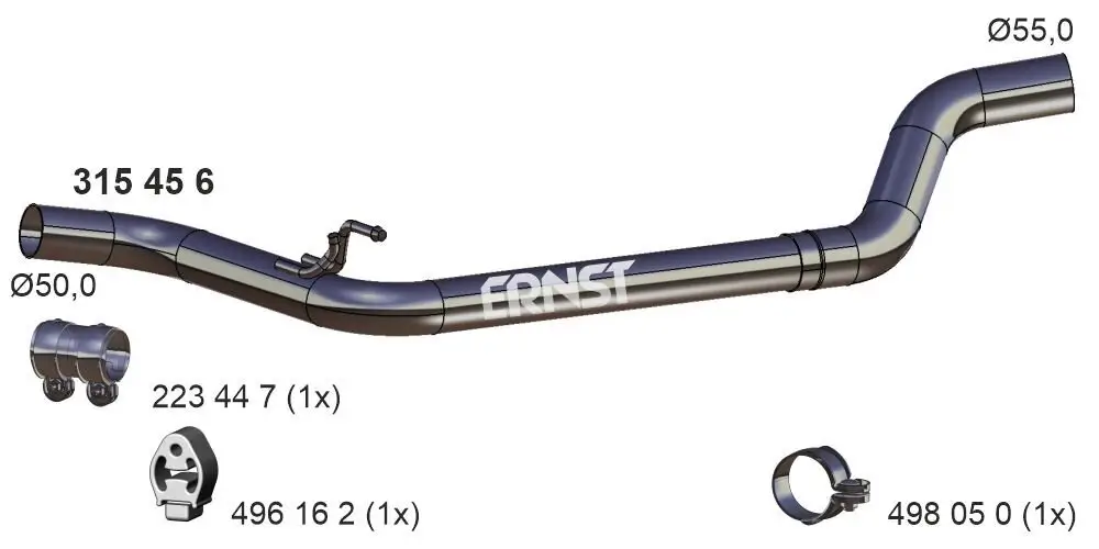 Abgasrohr Mitte ERNST 315456