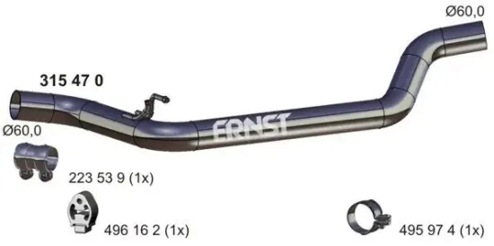 Abgasrohr Mitte ERNST 315470 Bild Abgasrohr Mitte ERNST 315470