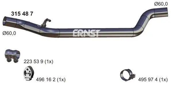 Abgasrohr Mitte ERNST 315487