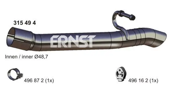Abgasrohr hinten ERNST 315494