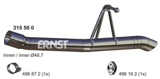 Abgasrohr hinten ERNST 315500 Bild Abgasrohr hinten ERNST 315500
