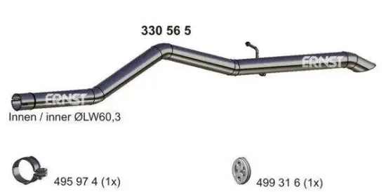 Abgasrohr hinten ERNST 330565 Bild Abgasrohr hinten ERNST 330565