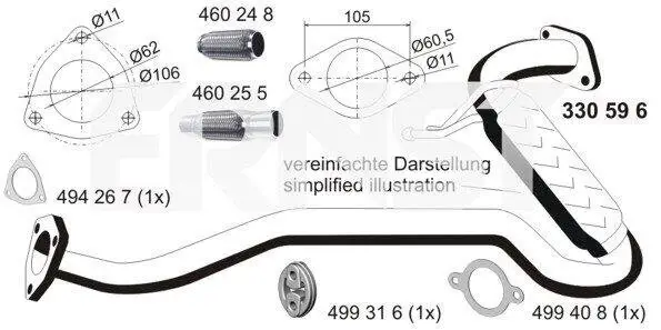 Abgasrohr vorne ERNST 330596