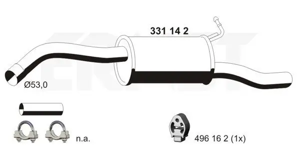Endschalldämpfer hinten ERNST 331142