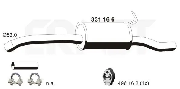 Endschalldämpfer hinten ERNST 331166
