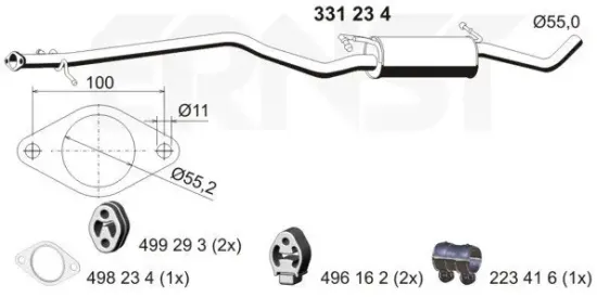 Mittelschalldämpfer ERNST 331234 Bild Mittelschalldämpfer ERNST 331234