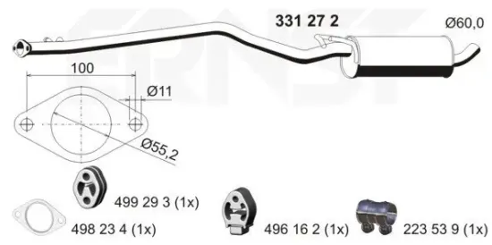 Mittelschalldämpfer ERNST 331272 Bild Mittelschalldämpfer ERNST 331272