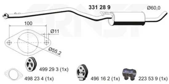 Mittelschalldämpfer ERNST 331289 Bild Mittelschalldämpfer ERNST 331289