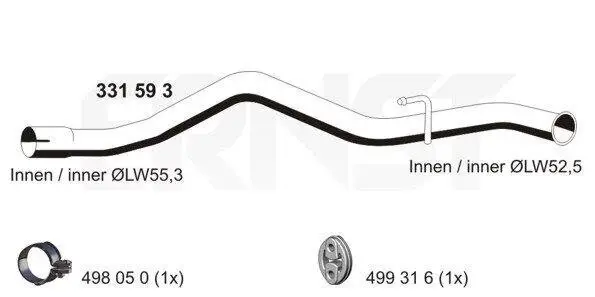 Abgasrohr hinten ERNST 331593