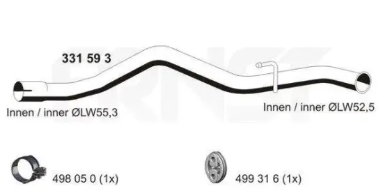 Abgasrohr hinten ERNST 331593 Bild Abgasrohr hinten ERNST 331593