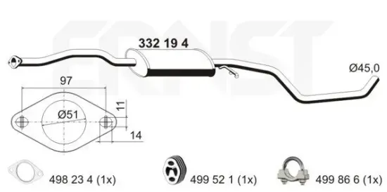 Vorschalldämpfer ERNST 332194 Bild Vorschalldämpfer ERNST 332194