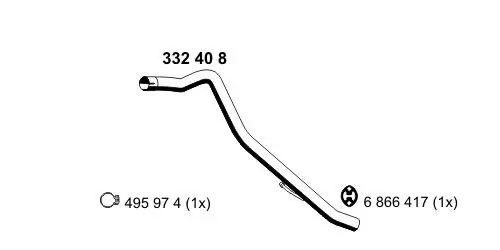 Abgasrohr Mitte links ERNST 332408 Bild Abgasrohr Mitte links ERNST 332408