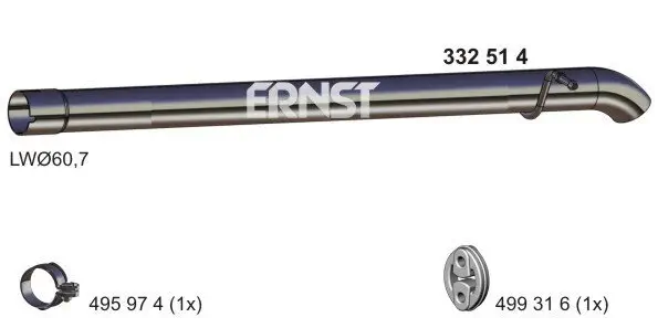 Abgasrohr hinten ERNST 332514