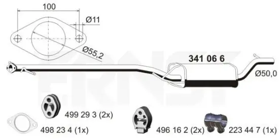 Mittelschalldämpfer ERNST 341066 Bild Mittelschalldämpfer ERNST 341066