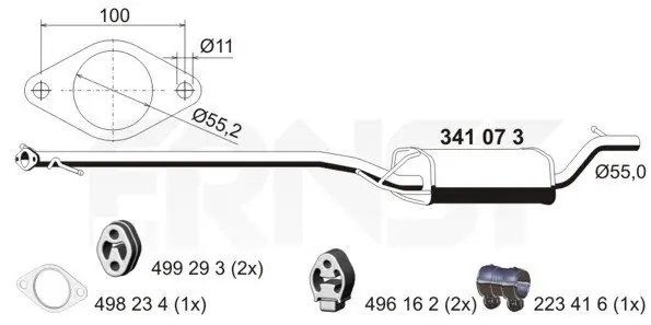 Mittelschalldämpfer ERNST 341073