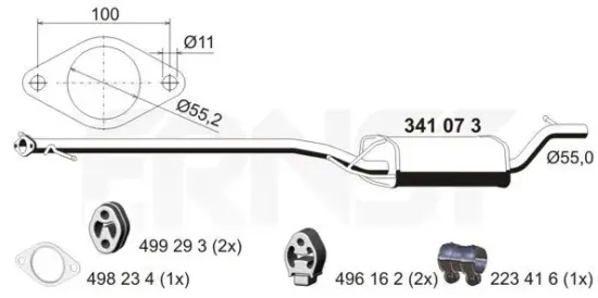 Mittelschalldämpfer ERNST 341073 Bild Mittelschalldämpfer ERNST 341073