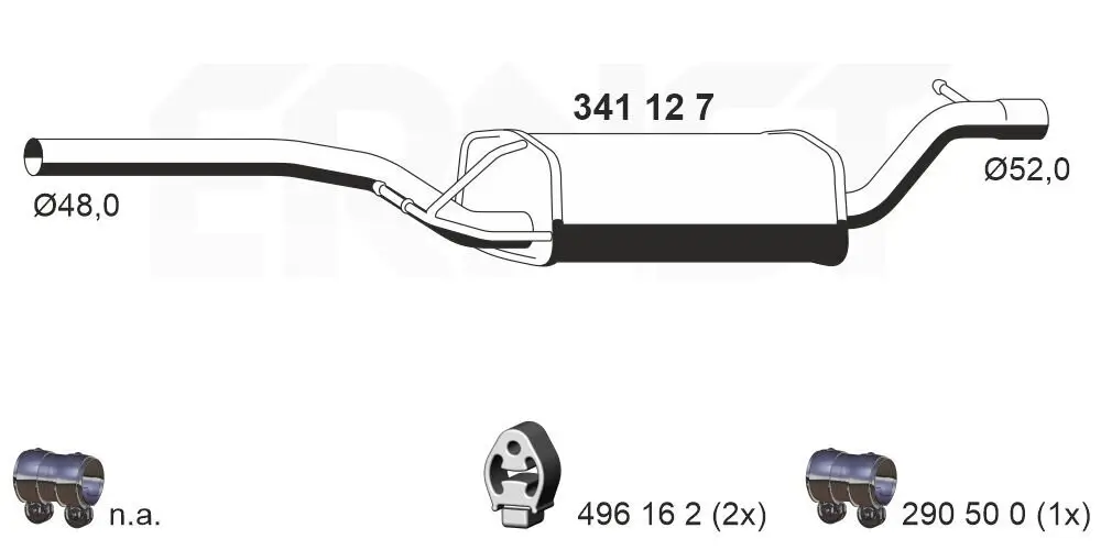 Mittelschalldämpfer ERNST 341127