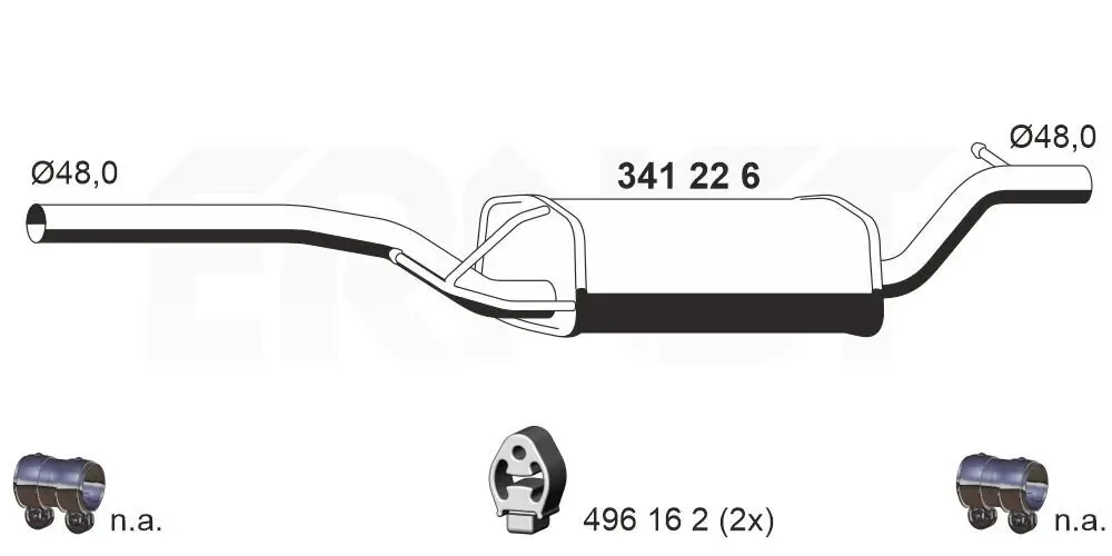 Mittelschalldämpfer ERNST 341226