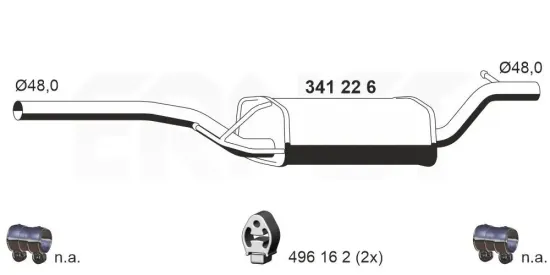 Mittelschalldämpfer ERNST 341226 Bild Mittelschalldämpfer ERNST 341226