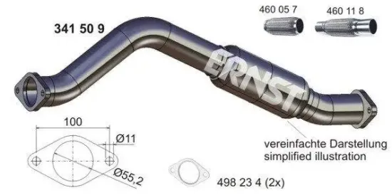 Abgasrohr ERNST 341509 Bild Abgasrohr ERNST 341509