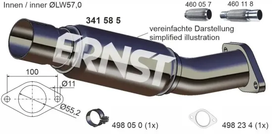 Abgasrohr ERNST 341585 Bild Abgasrohr ERNST 341585