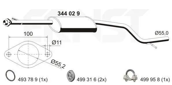 Mittelschalldämpfer ERNST 344067