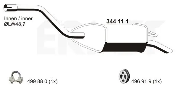 Endschalldämpfer ERNST 344111