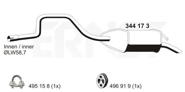 Endschalldämpfer ERNST 344173