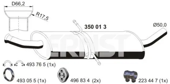 Mittelschalldämpfer ERNST 350013 Bild Mittelschalldämpfer ERNST 350013