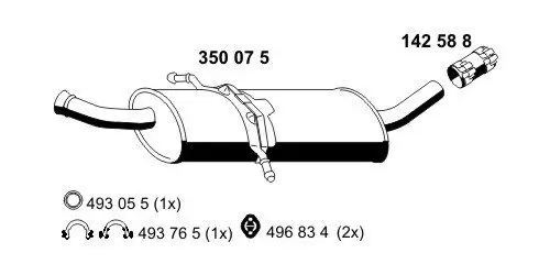 Mittelschalldämpfer ERNST 350075
