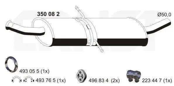 Mittelschalldämpfer ERNST 350082