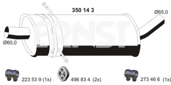 Mittelschalldämpfer ERNST 350143 Bild Mittelschalldämpfer ERNST 350143