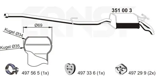 Endschalldämpfer ERNST 351003