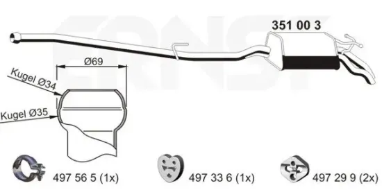 Endschalldämpfer ERNST 351003 Bild Endschalldämpfer ERNST 351003