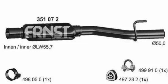 Mittelschalldämpfer ERNST 351072 Bild Mittelschalldämpfer ERNST 351072