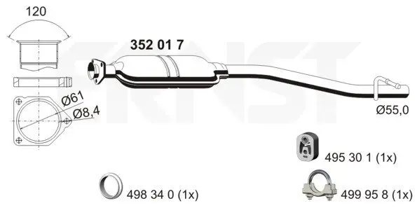 Mittelschalldämpfer ERNST 352017