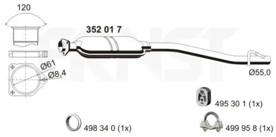 Mittelschalldämpfer ERNST 352017 Bild Mittelschalldämpfer ERNST 352017