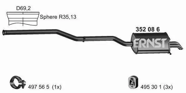 Endschalldämpfer ERNST 352086