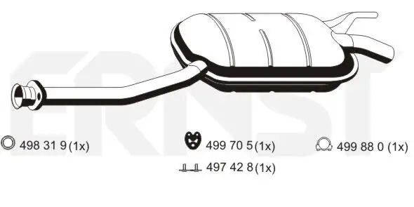Mittelschalldämpfer ERNST 353007